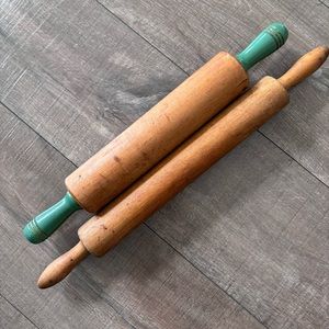 Vintage Set of Two Wooden Rolling Pins